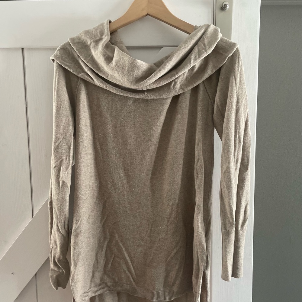 Thin brown cowl neck sweater